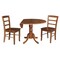 International Concepts 42 in. Dual Drop Leaf Dining Table with 2 Madrid LadderBack Chairs K42-42DP-C2-2 - alternate 4